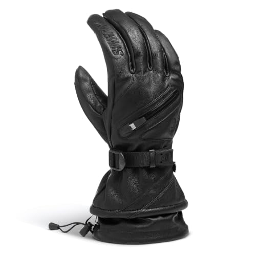 Men's Winter Leather Gloves Large Black - Moisture-Wicking & Warm