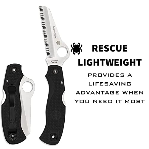 Spyderco Rescue 79mm Folding Pocket Knife with SpyderEdge Serrations