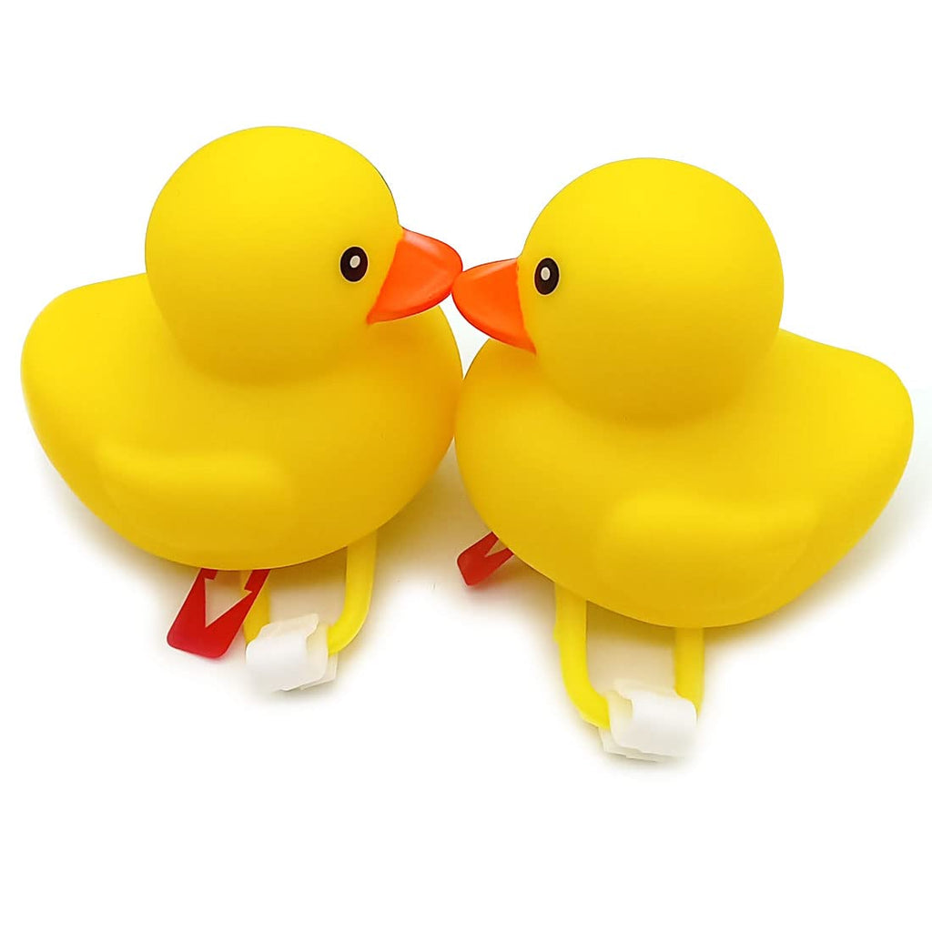 SUPIA 2 Pack Duck Bike Bell, Rubber Duck Bicycle Accessories, Bicycle Horns Mountain Bike Handlebar Light Bicycle Accessories, Yellow
