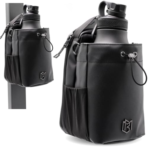 Magnetic Bottle Sling Bag for Men & Women - 64 oz Black Gym Travel & Sports