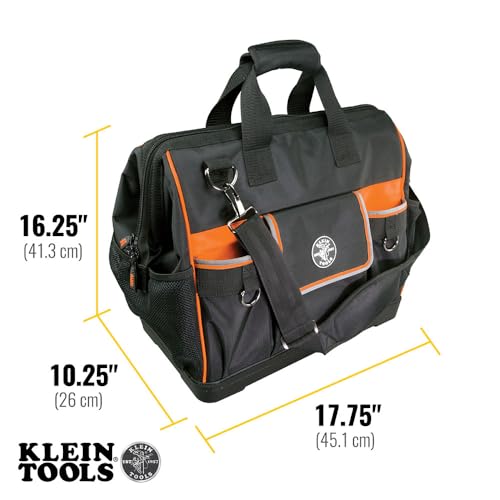 42-Pocket Wide-Open Tool Bag - Klein Tradesman Pro 1680D Ballistic Weave