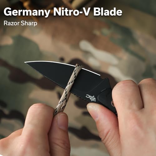 CIVIVI SOKN Fixed Blade Knife Black/Black Sheath 2.82" Nitro-V Steel Tactical Knife