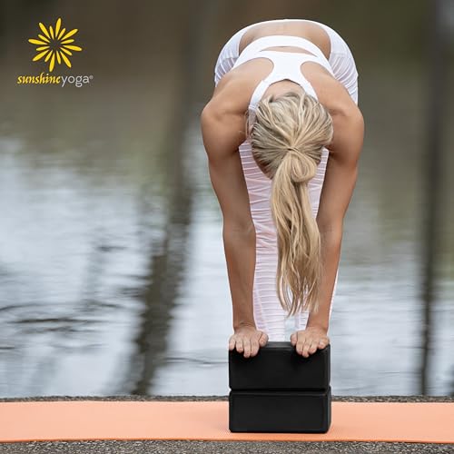 Black 4in Foam Yoga Blocks Bulk 10 Pack for Support & Flexibility