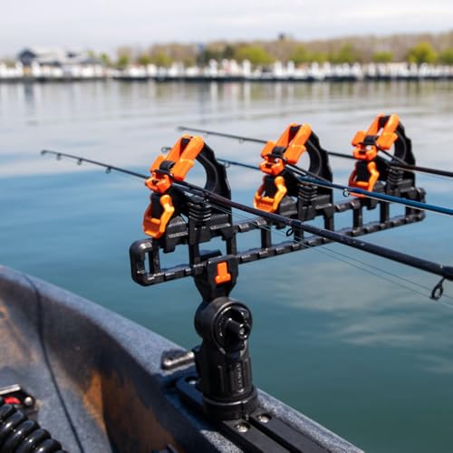 YakAttack SideStage Pro Rod Rack Set of 2 for Boat Track Systems - Kayak & Power Boat