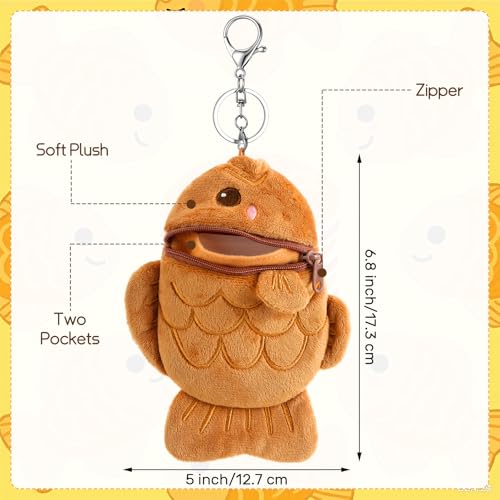 2 Pcs Plush Photocard Holder Keychain with Double Pockets - Cute Collectible Accessory