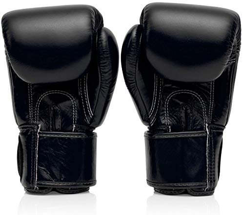 Fairtex BGV1 Muay Thai Boxing Sparring Gloves Black 16 oz - Premium Lightweight Shock Absorbing MMA Gloves
