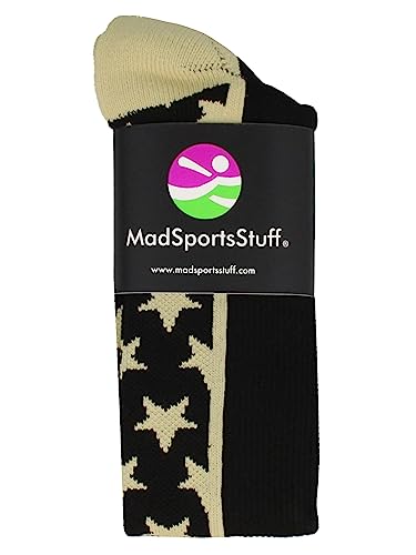 All Stars Socks with Stars for Baseball Softball Football Youth & Adult Medium Black Vegas Gold
