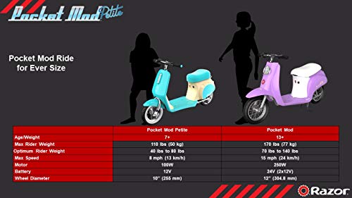 Mini Electric Scooter for Kids - Retro Style Youth E-Scooter, Up to 8 mph, 40 Min Ride Time