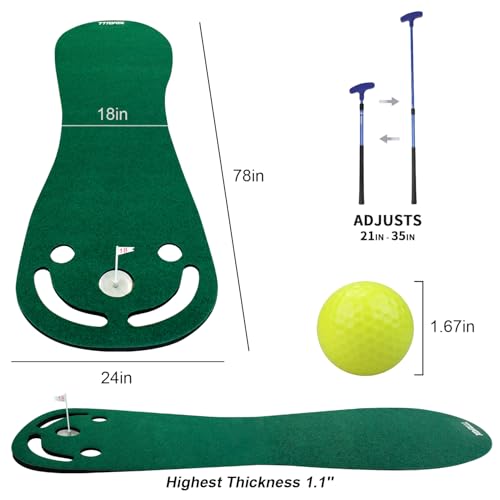 Indoor Outdoor Golf Putting Green Mat Set - Practice and Improve Your Short Game