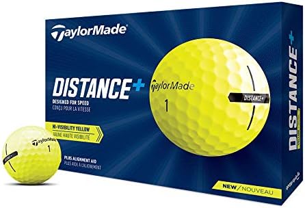 TaylorMade Distance+ Golf Balls - High Visibility Yellow for Enhanced Performance and Accuracy