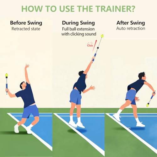 Tennis Swing & Serve Trainer with Rubber Grip - 510g/18oz for Advanced Players