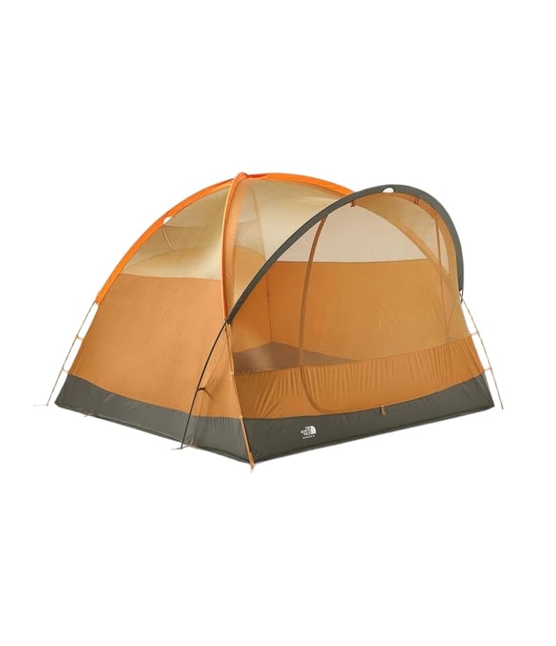 The North Face Wawona 6-Person Camping Tent - Water-Resistant, Spacious, Easy Setup, Orange/Tan/Green Variation