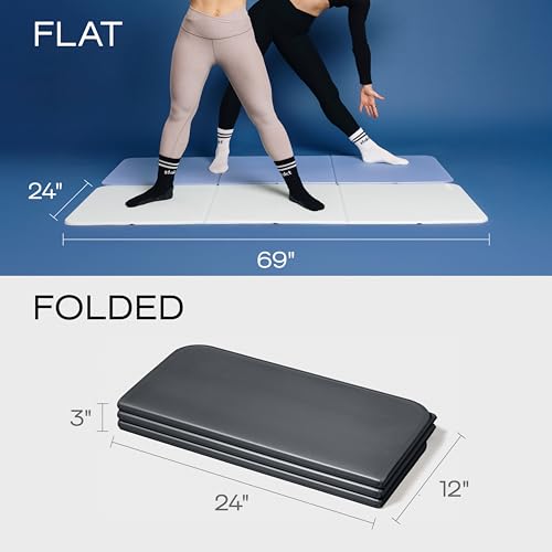Foldable Yoga Mat with Support and Non-Slip Surface - Iron Variation