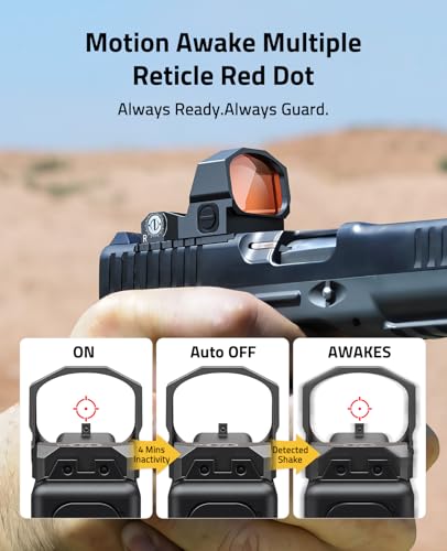 CVLIFE WolfCovert Red Dot Sight with Multiple Reticle System, RMR Footprint