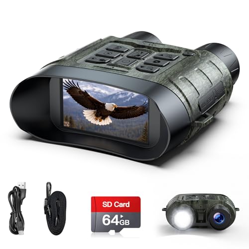 Night Vision Goggles 4K 12X Zoom 5000mAh 64GB Deep Green