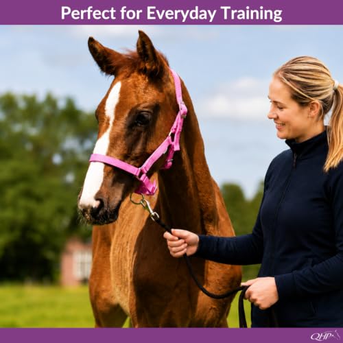 Pony Pink Nylon Foal Halter Adjustable Horse Tack - Grow With Your Horse