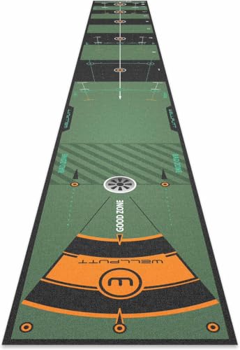 Wellputt 13ft Golf Putting Training Mat - Medium to Fast Green Practice