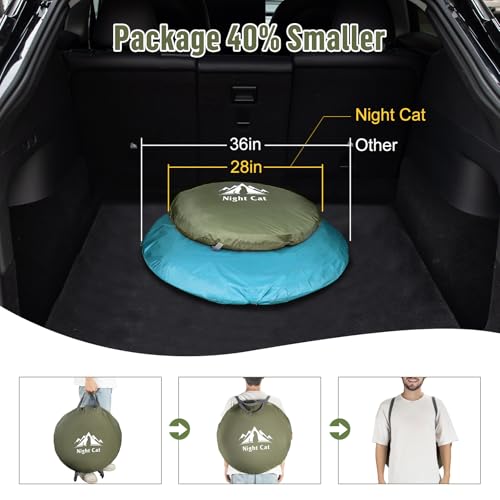 Night Cat 2-4 Person Waterproof Pop-up Camping Tent with Ventilation & Porch, Dark Green