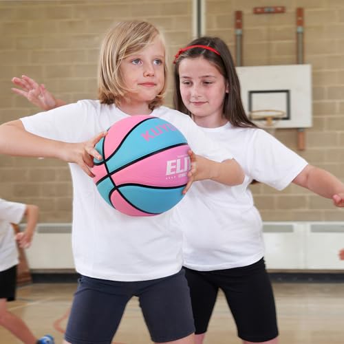 Kids & Youth 25.5-inch Pink Blue Basketball - Thickened Rubber Indoor Outdoor