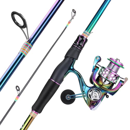 Spinning Fishing Reel and Rod Combo - Lightweight 1.8m/5'10'' with LY1000 Reel for Freshwater Bass Trout
