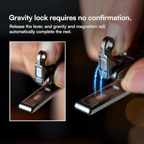 Titanium Belt Keychain with Sandblasting Finish, 40mm Wide Unlocking Gravity Lock, EDC Key Chain for Men and Women