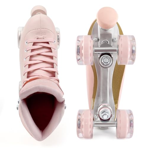 Sakura Pink Adjustable Retro Roller Skates for Women - Outdoor & Indoor Use