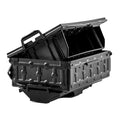 Kayak Track Mount Storage Box with Spring-Loaded Lid and Quick Release Base