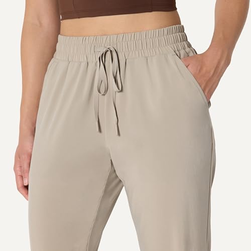 Women's Active Performance Stretch Woven Crop Jogger Pants - Taupe, X-Small
