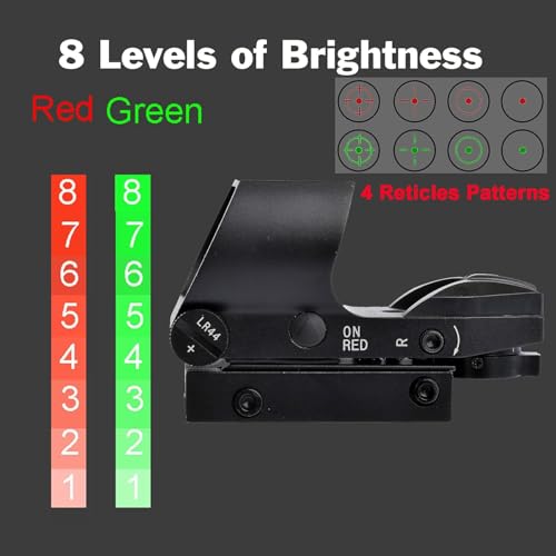 Black 3-9x32EG Red/Green Dot Rangefinder Scope with Riser Mount for 20mm Rail