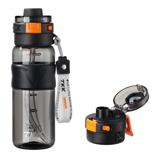 22oz BPA-Free Tritan Water Bottle with Mist Spray & Flip Top - Black