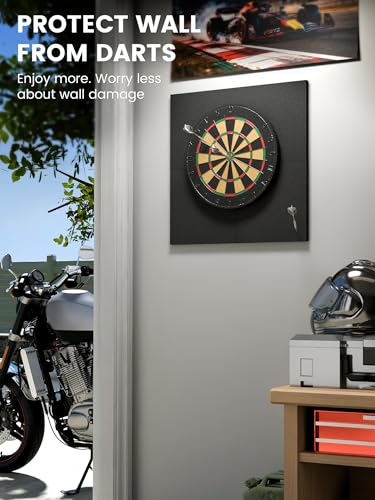 Fluxynara Foldable Felt Dart Board Wall Protector Square Black - 23.62 Inch