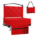 Portable Stadium Seat with Back Support & Cushion, Foldable Bleacher Chair with Cup Holder & Storage