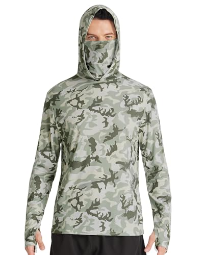 Men's Performance Fishing Hoodie Shirt with UPF 50+ Sun Protection and Thumbholes