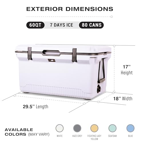 ENGEL Haze Gray 60 Qt Ultra-Light Injection Molded Cooler with Accessories