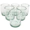 MexHandcraft 10 oz Hand Blown Mexican Recycled Glass Tumblers - Set of 6, Lead-Free Drinkware for Cocktails & Wine