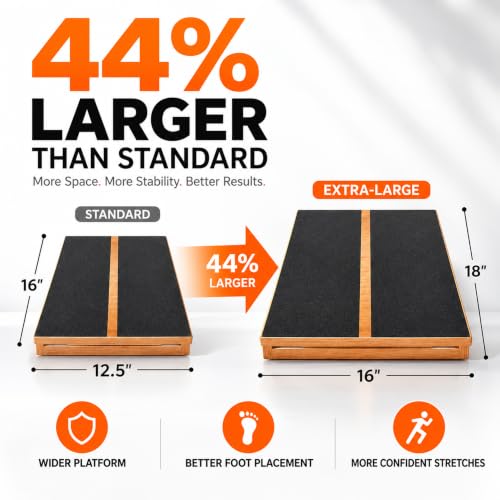 16-Inch Wide Adjustable Slant Board for Calf Stretching & Exercise - 500lb Capacity