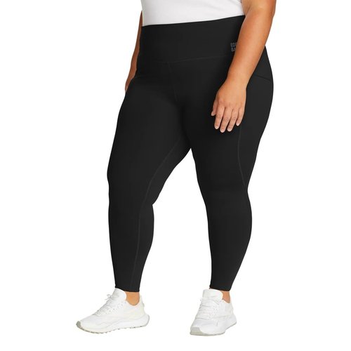 Eddie Bauer Women's Comfort Stretch Moisture Wicking Trail Legging Tight with Pockets (US, Alpha, Large, Regular, Regular, Black)