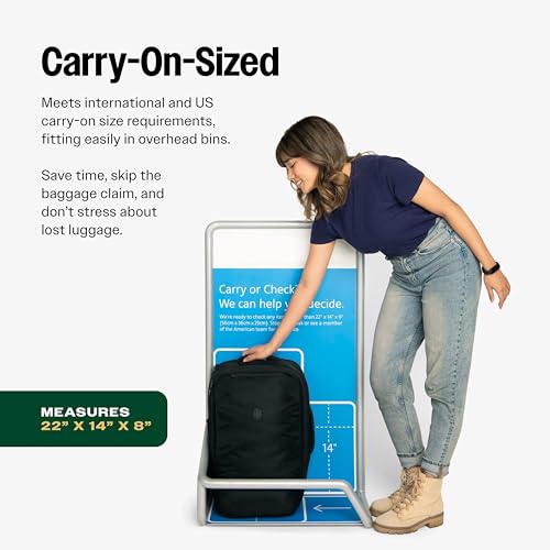 Tortuga 40L Travel Backpack Lite - Large Carry-On Travel Bag, Black