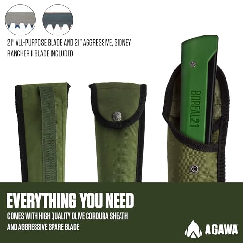 Agawa Boreal21 Folding Saw Kit with Dual Blades & Green Cordura Sheath