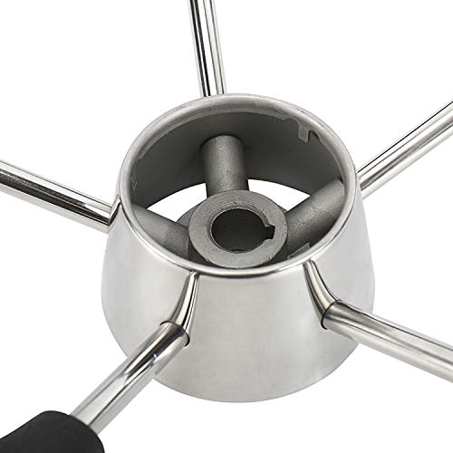 Marine Stainless Steel Boat Steering Wheel 11.5 Inch with Knob - Black PU Foam