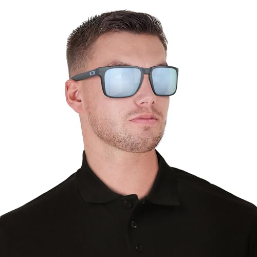 Men's Square Sunglasses with Polarized Lenses - XL Fit, Blue Steel, 59mm