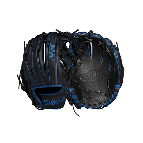 Wilson A700 11.25" Infield Baseball Glove Black/Royal Right Hand Throw - Multiple Styles & Sizes