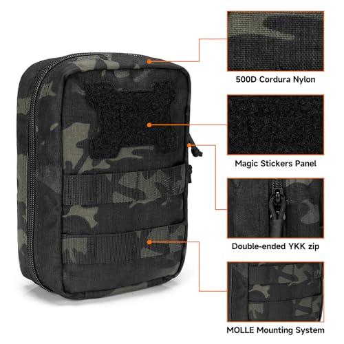 Tactical First Aid Pouch MOLLE IFAK Tool Bag Multicam Black