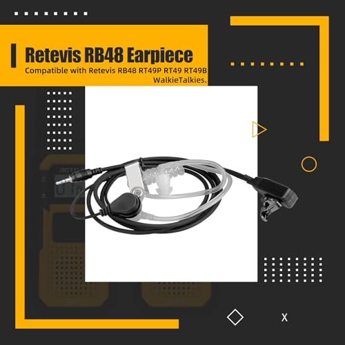 Walkie Talkie Earpiece with Mic for Retevis RB48 Plus & RB48A - 2.5mm 1 Pin - Variation 4