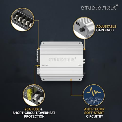 Marine Amplifier 4-Channel 500W Peak Waterproof Audio Amp - White