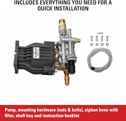 Horizontal Pressure Washer Pump Kit 3400 PSI 2.5 GPM Replacement for Gas Pressure Washers