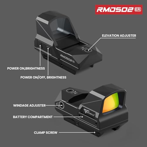VOTATU RMD502-ER Red Dot Sight 2 MOA Dot & 68 MOA Circle Shake Awake 1x30mm Scope