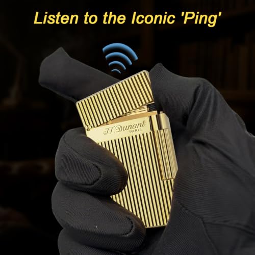 Gold Classic Ligne 2 Brass Lighter with Iconic Ping Sound - Gift-Ready