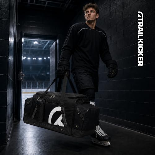 Ice Hockey Gear Bag 40-Inch Duffle Bag for Equipment, Black, Sport Storage