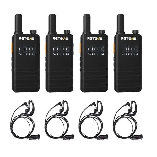 Retevis B3H Walkie Talkies with Earpiece and Hidden Display - Compact 2-Way Radio RT22 V3.0